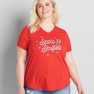 Lane Bryant "Stars & Stripes" Graphic Tee Size 22/24